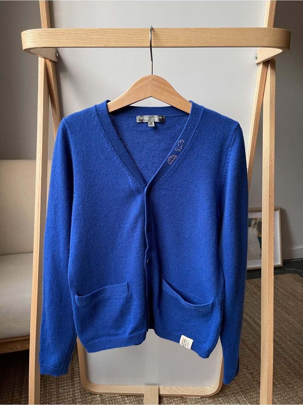 Bonpoint Royal Blue V-Neck Cardigan